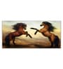Two Brown Horses Premium Wall Painting