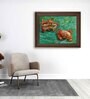 Two Crabs Multicolour Canvas Framed Abstract Art Print
