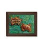 Two Crabs Multicolour Canvas Framed Abstract Art Print