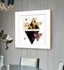 Two Luxe Antlers Glass Finish Square Wall Art