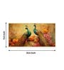Two Peacock With Flower Background Glass Finish Horizontal Wall Art