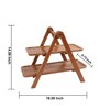 Two Tier Acacia Wood Serving Tray with Stand
