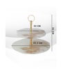 Two Tier White & Gold Cake Stand (1 Piece)