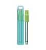 Two Tone Neon Green & Silver Stainless Steel (Set of 3) Pocket Straw