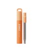 Two Tone Orange & Silver Stainless Steel (Set of 3) Pocket Straw