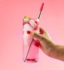 Two Tone Red & Silver Stainless Steel (Set of 3) Pocket Straw