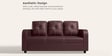 Tycoon Synthetic Leather 3 Seater Sofa in Burgandy Colour