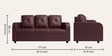 Tycoon Synthetic Leather 3 Seater Sofa in Burgandy Colour