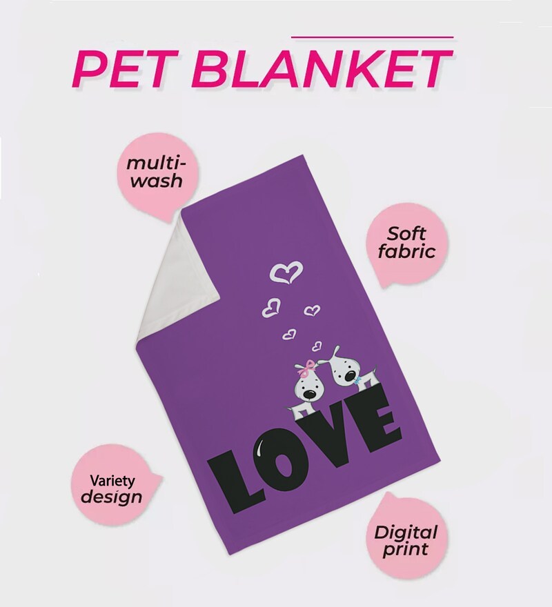 Buy Typographic Small Dog Blanket In Violet Colour By Right Online Blankets Blankets Pets