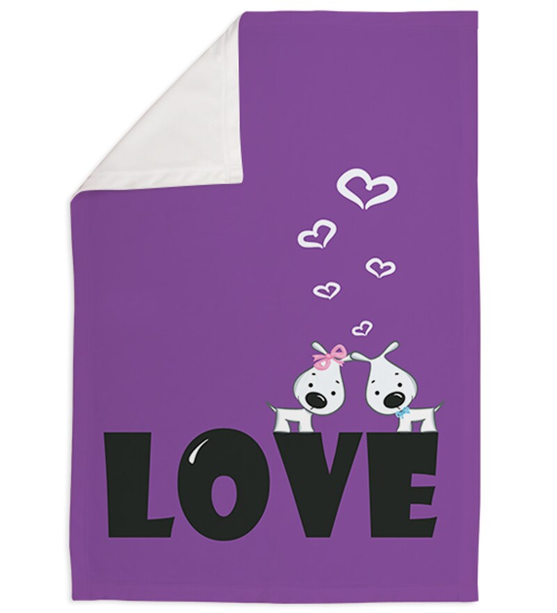 Buy Typographic Small Dog Blanket In Violet Colour By Right Online