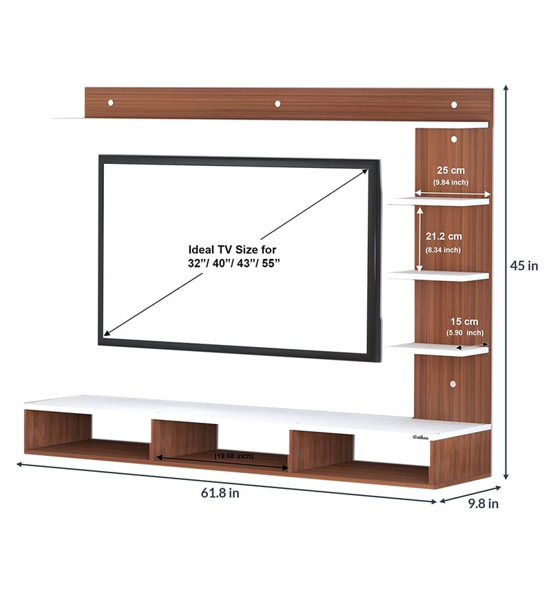 Buy Tyson Tv Unit In Walnut White Finish For Tvs Up To 55\ At 17% Off By  Anikaa | Pepperfry