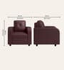 Tycoon Synthetic Leather 1 Seater Sofa in Burgandy Colour