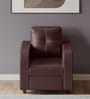 Tycoon Synthetic Leather 1 Seater Sofa in Burgandy Colour