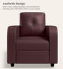 Tycoon Synthetic Leather 1 Seater Sofa in Burgandy Colour