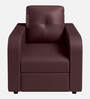 Tycoon Synthetic Leather 1 Seater Sofa in Burgandy Colour