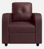 Tycoon Synthetic Leather 1 Seater Sofa in Burgandy Colour