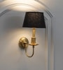 Tyler Brass Finish Metal Wall Light With Black Cotton Fabric Shade