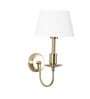 Tyler Brass Finish Metal Wall Light With Off-White Cotton Fabric Shade