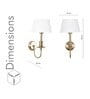 Tyler Brass Finish Metal Wall Light With Off-White Cotton Fabric Shade