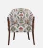 Tyne Teak Wood Arm Chair In Abstract Print & Scratch Resistant 
