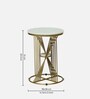 Tyno Metal End Table In White & Golden Finish with Marble Top