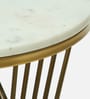 Tyno Metal End Table In White & Golden Finish with Marble Top Tyno Metal End Table In White & Golden Finish with Marble Top