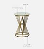 Tyno Metal End Table In White & Golden Finish with Marble Top
