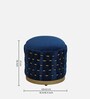 Tyno Velvet Seating Stool In Blue Colour