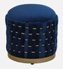 Tyno Velvet Seating Stool In Blue Colour