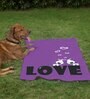 Typographic- Large Violet Fabric Dog Blanket