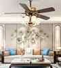 Tyra Smart Fan Brown Metal + Glass , Google & Alexa Remote & App Control