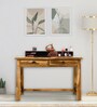 Tyumen Sheesham Wood Writing Table In Scratch Resistant Rustic Teak Finish