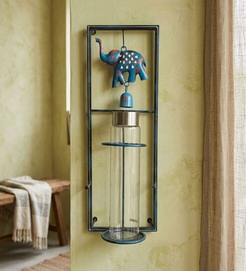 Elephant Bell Handcrafted Metal Bottle Holder Stand