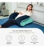 U Shaped Velvet 50 x 31 Inch Pregnancy Pillow in Aqua Green & Navy Blue Colour