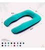U Shaped Velvet 50 x 31 Inch Pregnancy Pillow in Aqua Green & Navy Blue Colour