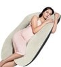 U Shaped Velvet 50 x 31 Inch Pregnancy Pillow in Black & Cream Colour
