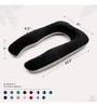 U Shaped Velvet 50 x 31 Inch Pregnancy Pillow in Black & Cream Colour