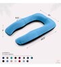 U Shaped Velvet 50 x 31 Inch Pregnancy Pillow in Black & Sky Blue Colour