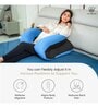 U Shaped Velvet 50 x 31 Inch Pregnancy Pillow in Black & Sky Blue Colour