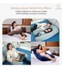 U Shaped Velvet 50 x 31 Inch Pregnancy Pillow in Black & Sky Blue Colour