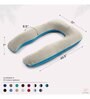 U Shaped Velvet 50 x 31 Inch Pregnancy Pillow in Cream & Sky Blue Colour