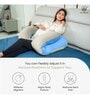 U Shaped Velvet 50 x 31 Inch Pregnancy Pillow in Cream & Sky Blue Colour