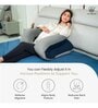 U Shaped Velvet 50 x 31 Inch Pregnancy Pillow in Grey & Navy Blue Colour