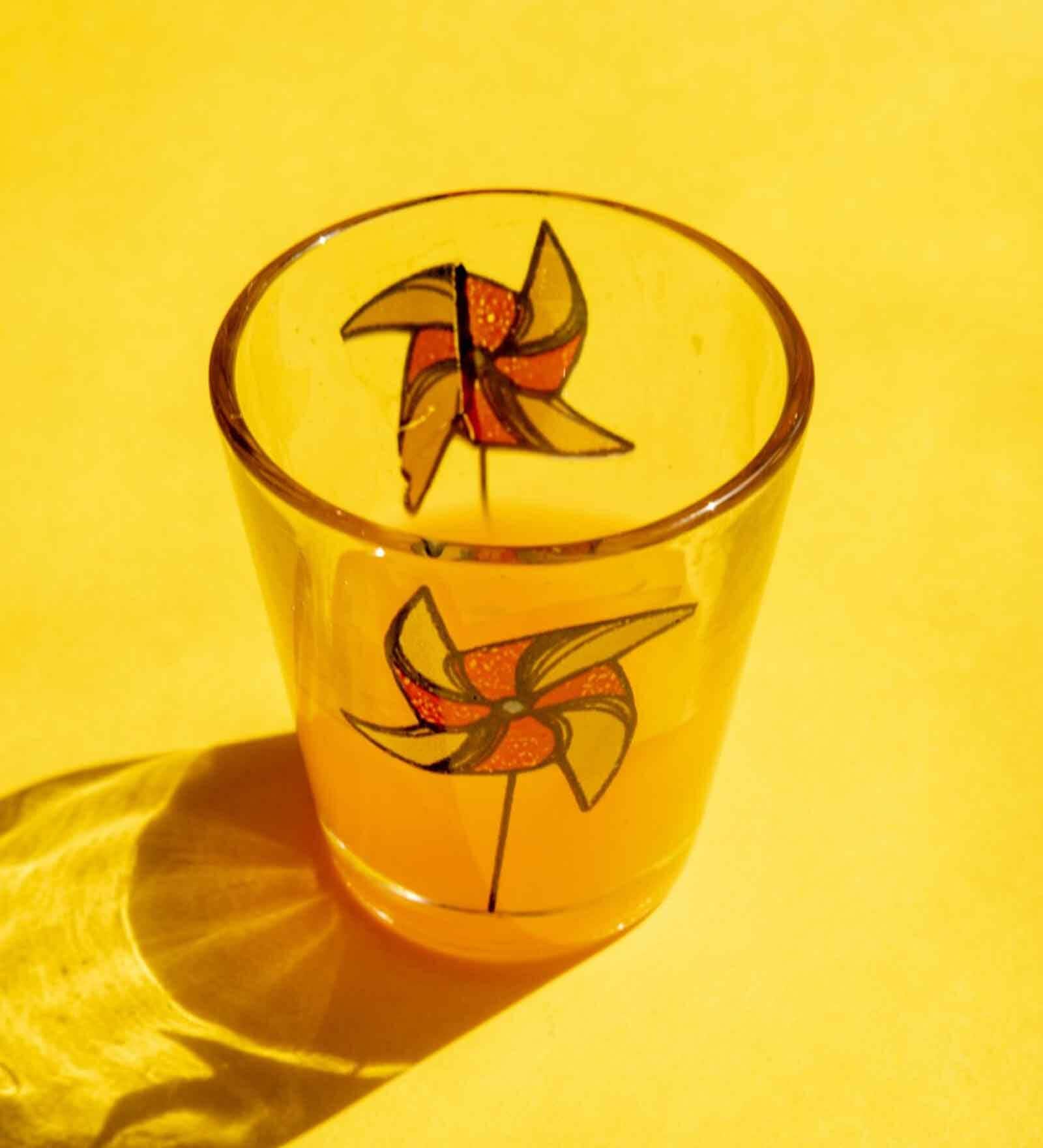 Reflections Transparent and Red Clear Natural Glass (Set of 6) Shot Glasses