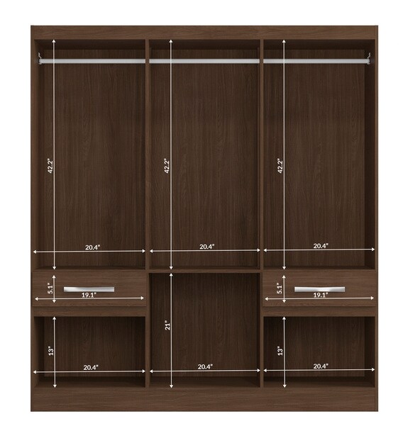 Buy Ujisato 6 Door Wardrobe with 2 Drawers Mintwud By Pepperfry