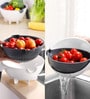 White & Black Plastic Plastic Multifunctional 2 In 1 Washing Vegetables And Fruit Draining Strainer