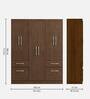 Ujisato 6 Door Wardrobe in Regato Walnut Finish