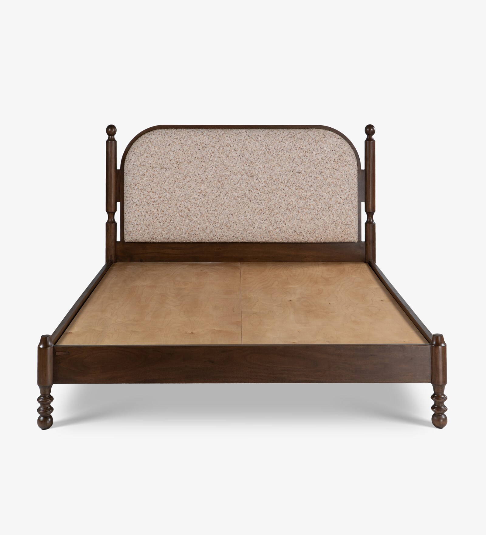 Ukti Queen Size Bed In In Walnut Finish