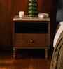 Ukti Marble Bedside In Walnut Finish