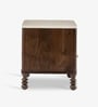 Ukti Marble Bedside In Walnut Finish